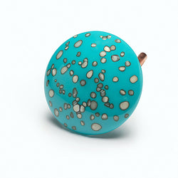 Turquoise Blue Art Glass Mushroom