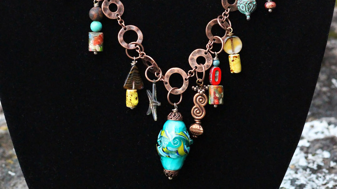 Twisted cane and Murano glass custom necklace
