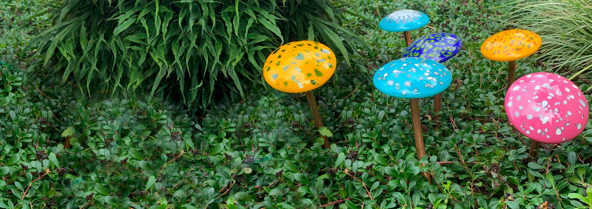 Art Glass Mushrooms for Home and Garden
